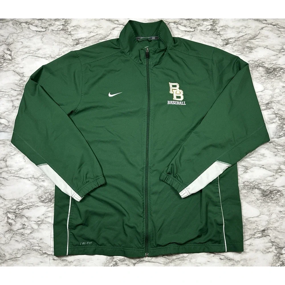 Nike Jacket Mens RB BASEBALL Size XL Green Full-Zip Dri-Fit Athletic‎ 535632-342